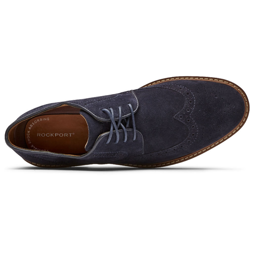 Rockport Mens Lace Up Navy - Kenton Wingtip - UK 317-YMFUKV